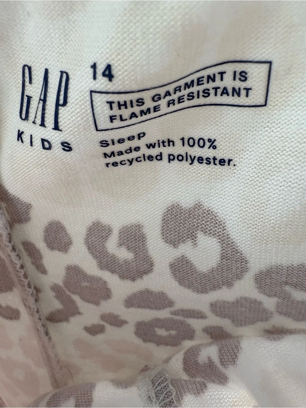 GAP Leopard Print Pajamas Pants Bottoms in White and Pink Size 14